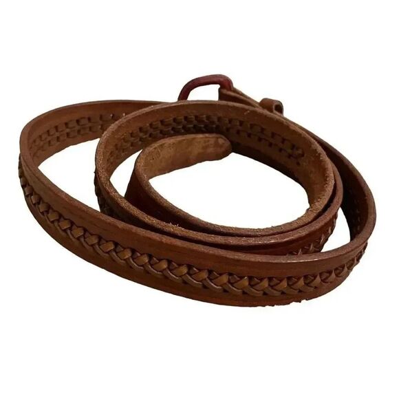 Brown Leather Weaved Western Bohemian Buckle One Size - Picture 2 of 13